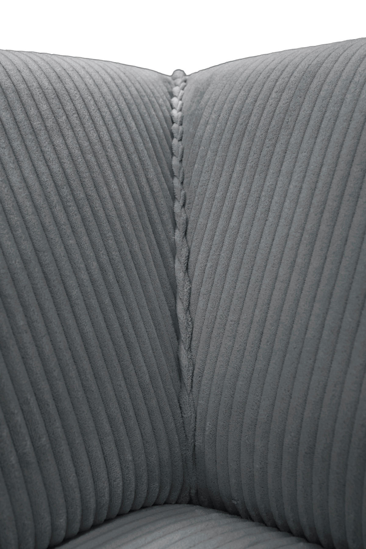 ECKSOFA ANTHONY Grau Cord  - Schwarz/Grau, Design, Kunststoff/Textil (163/275cm) - MID.YOU