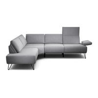 ECKSOFA in Chenille Anthrazit  193/248-263 cm  - Anthrazit/Schwarz, Design, Textil/Metall (193/248-263cm) - SENSOO
