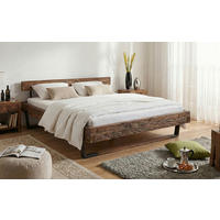 BALKENBETT 180/200 cm  Braun, Schwarz   - Schwarz/Braun, Modern, Holz/Metall (180/200cm) - MID.YOU