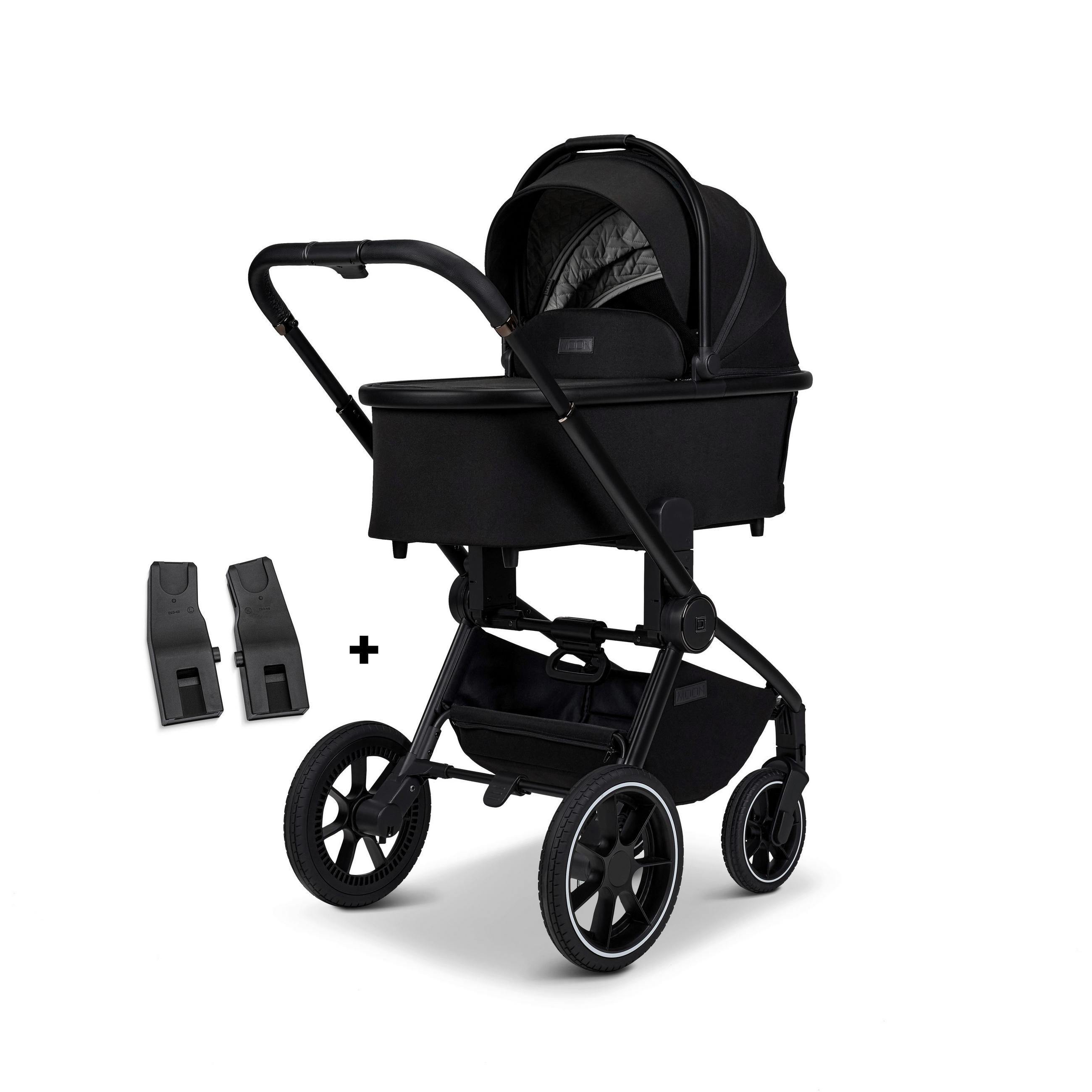 KOMBIKINDERWAGEN  Resea+  Onyx  - Schwarz, Basics, Textil (98.5/58/122cm) - Moon