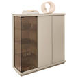 HIGHBOARD Taupe  117/128/38 cm  - Taupe, Design, Glas/Holzwerkstoff (117/128/38cm) - Belluti