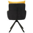 ARMLEHNSTUHL  in Eisen Webstoff, Leinenoptik  - Gelb/Schwarz, Design, Textil/Metall (59/91/66cm) - Hom`in