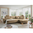 ECKSOFA in Mikrofaser Beige  - Wildeiche/Beige, Natur, Holz/Textil (286/236cm) - Voleo