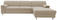Ecksofa Beige Webstoff  - Chromfarben/Beige, KONVENTIONELL, Textil/Metall (251/150cm) - MID.YOU