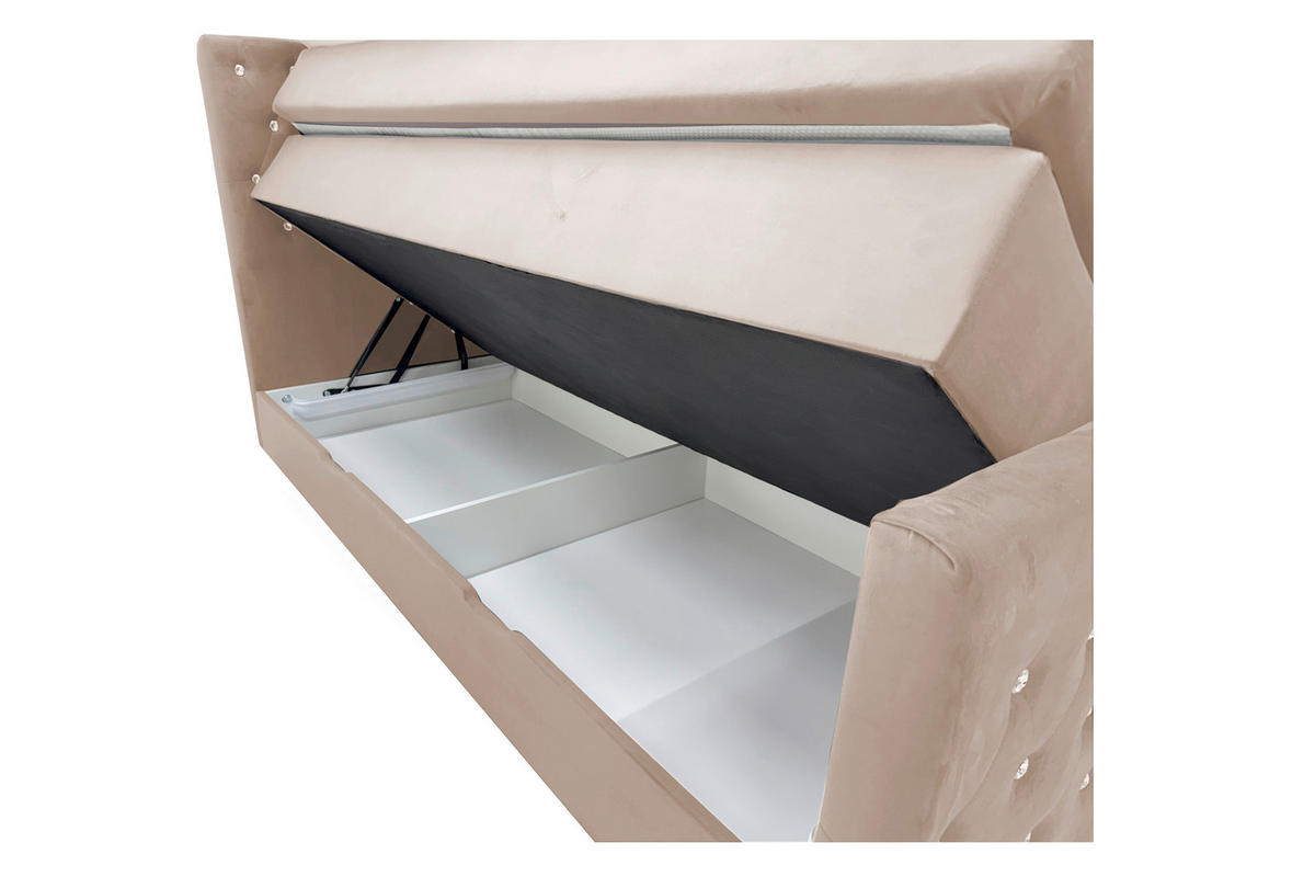 BOXSPRINGBETT 180/200 cm  in Beige  - Beige, MODERN, Textil (180/200cm) - Livetastic