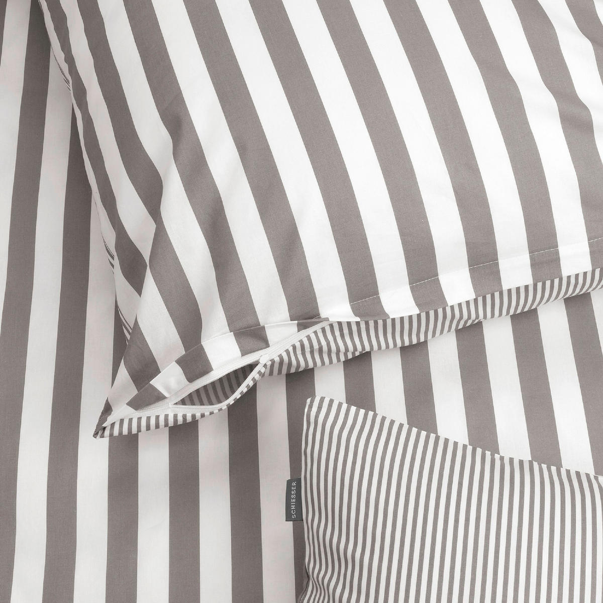 BETTWÄSCHE 2-teilig MARIE Renforcé 135/200 cm  - Grau, Basics, Textil (135/200cm)