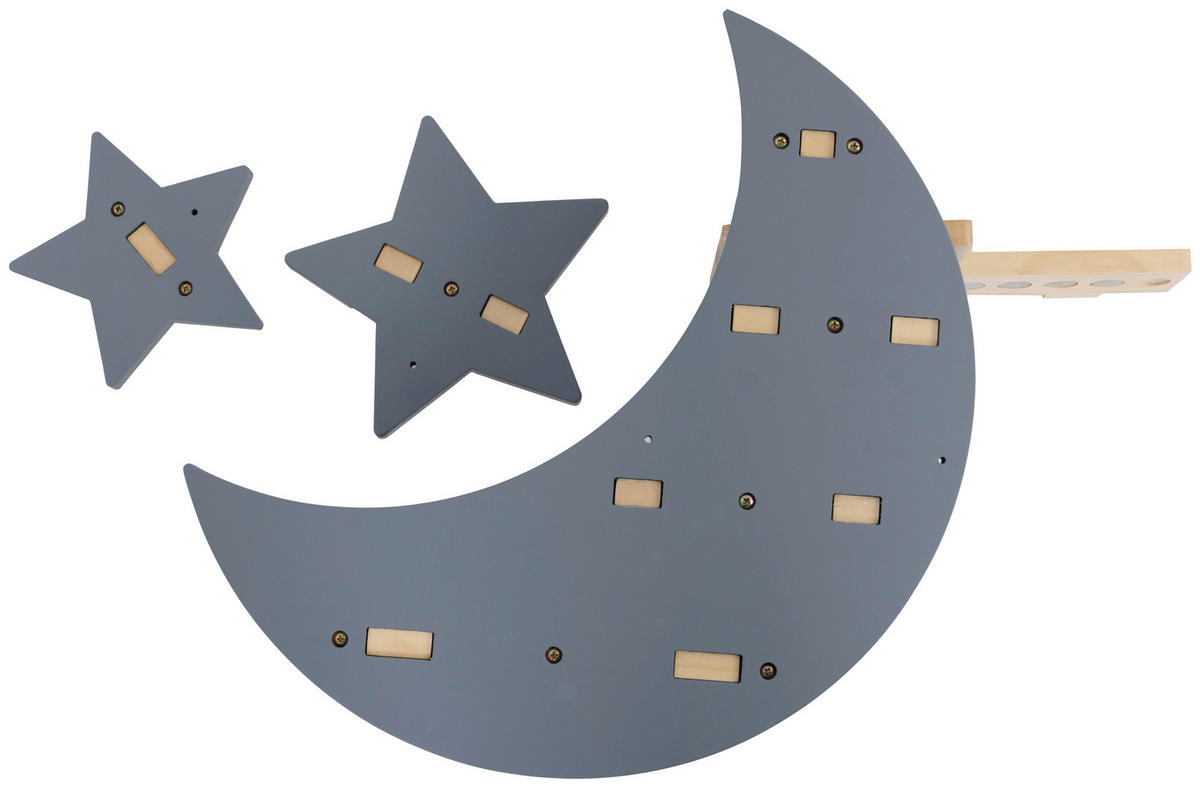 WANDREGAL Kiefer vollmassiv Grau, Naturfarben  - Naturfarben/Grau, MODERN, Holz/Holzwerkstoff - Ben'n'jen