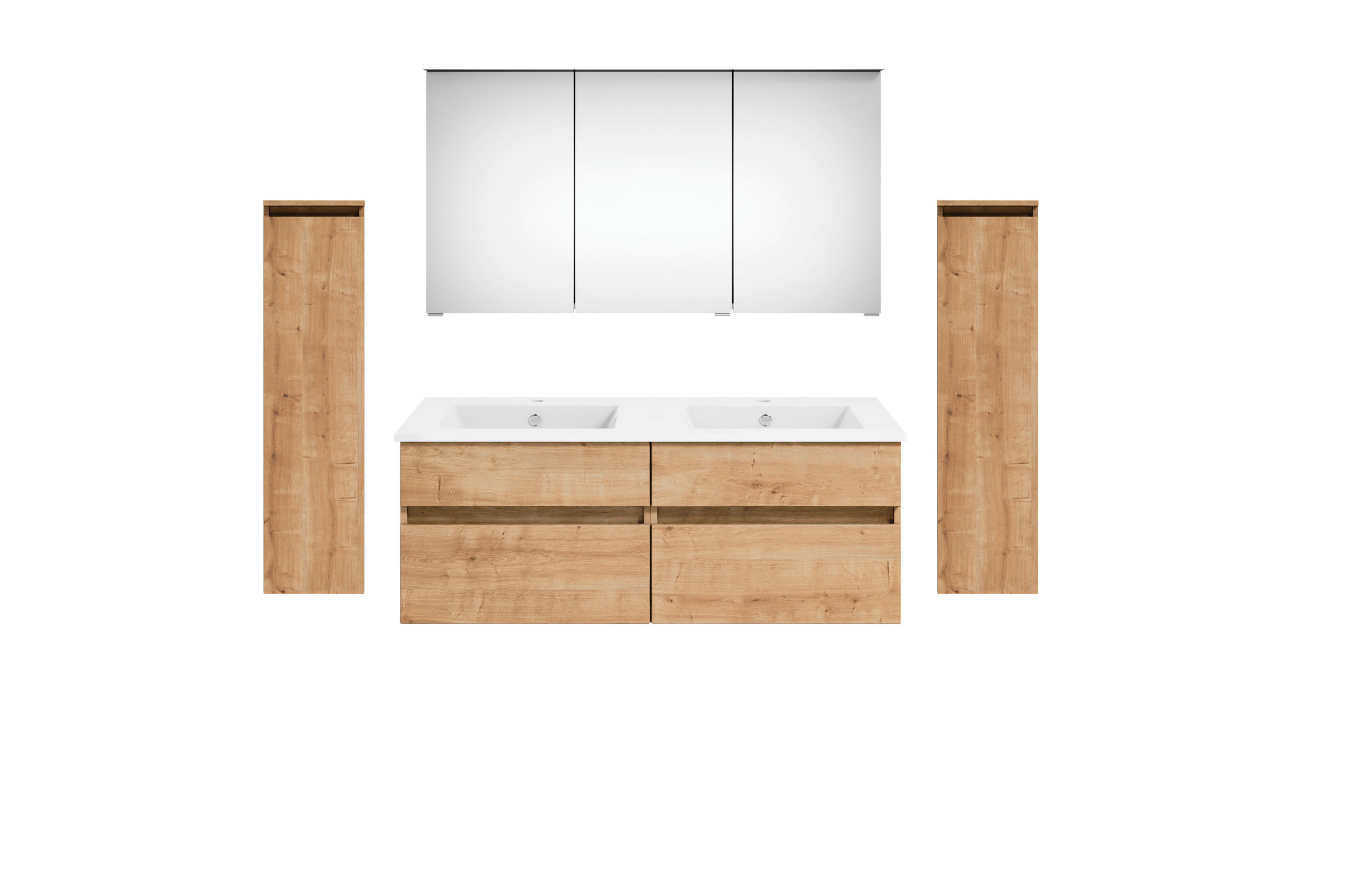 BADEZIMMER  in 180 cm  - Eichefarben/Weiß, KONVENTIONELL, Keramik/Holzwerkstoff (180cm) - Puris