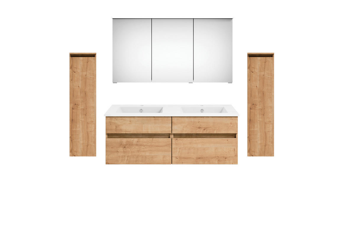 BADEZIMMER  in 180 cm  - Eichefarben/Weiß, KONVENTIONELL, Keramik/Holzwerkstoff (180cm) - Puris