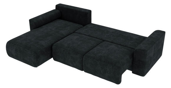 ECKSOFA  in Samt Dunkelgrau  195/293 cm  - Chromfarben/Dunkelgrau, KONVENTIONELL, Kunststoff/Textil (195/293cm) - Carryhome