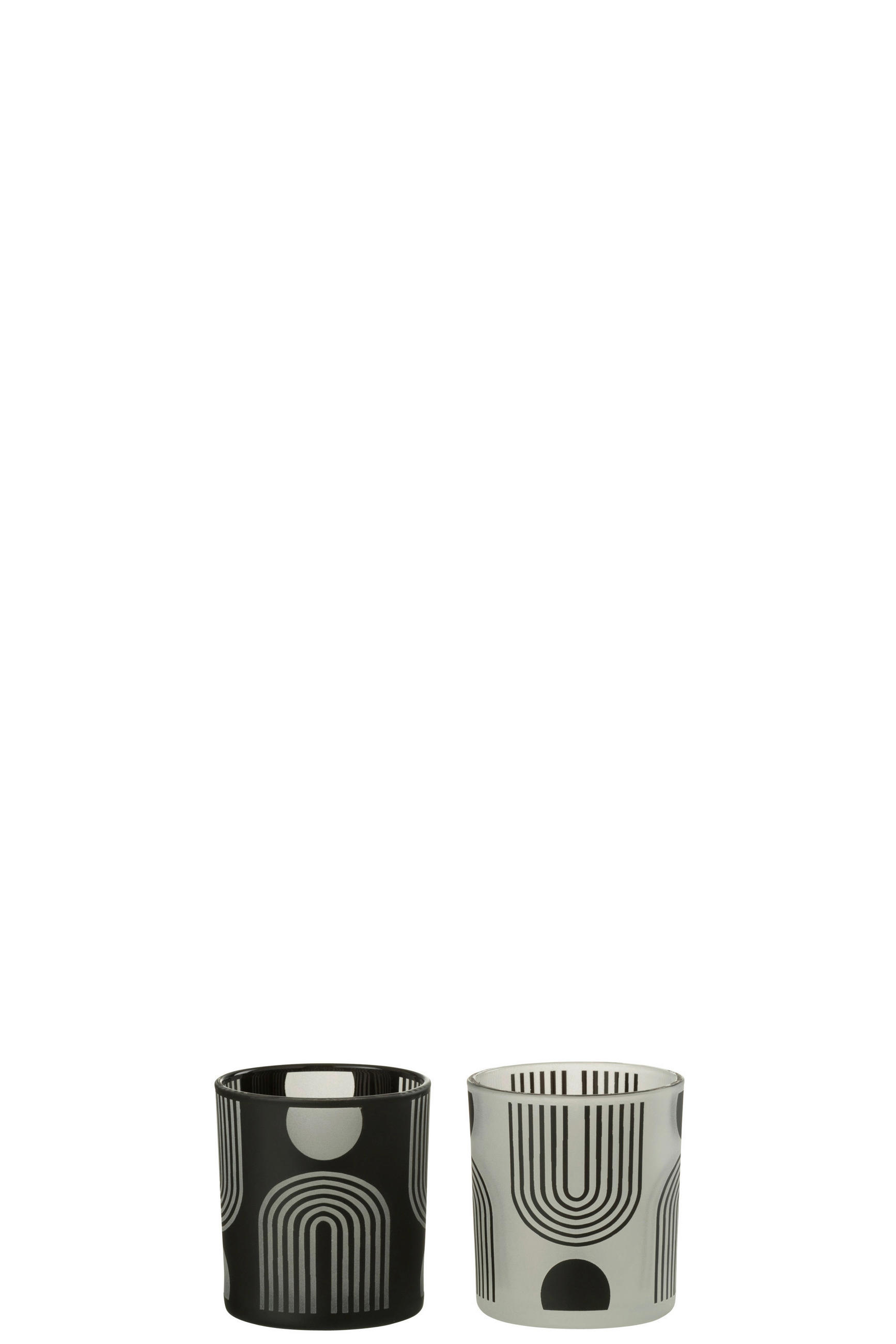 TEELICHTHALTER - Weiss/Schwarz, Basics, Glas (7,5/7,5/8cm) - Ambia Home