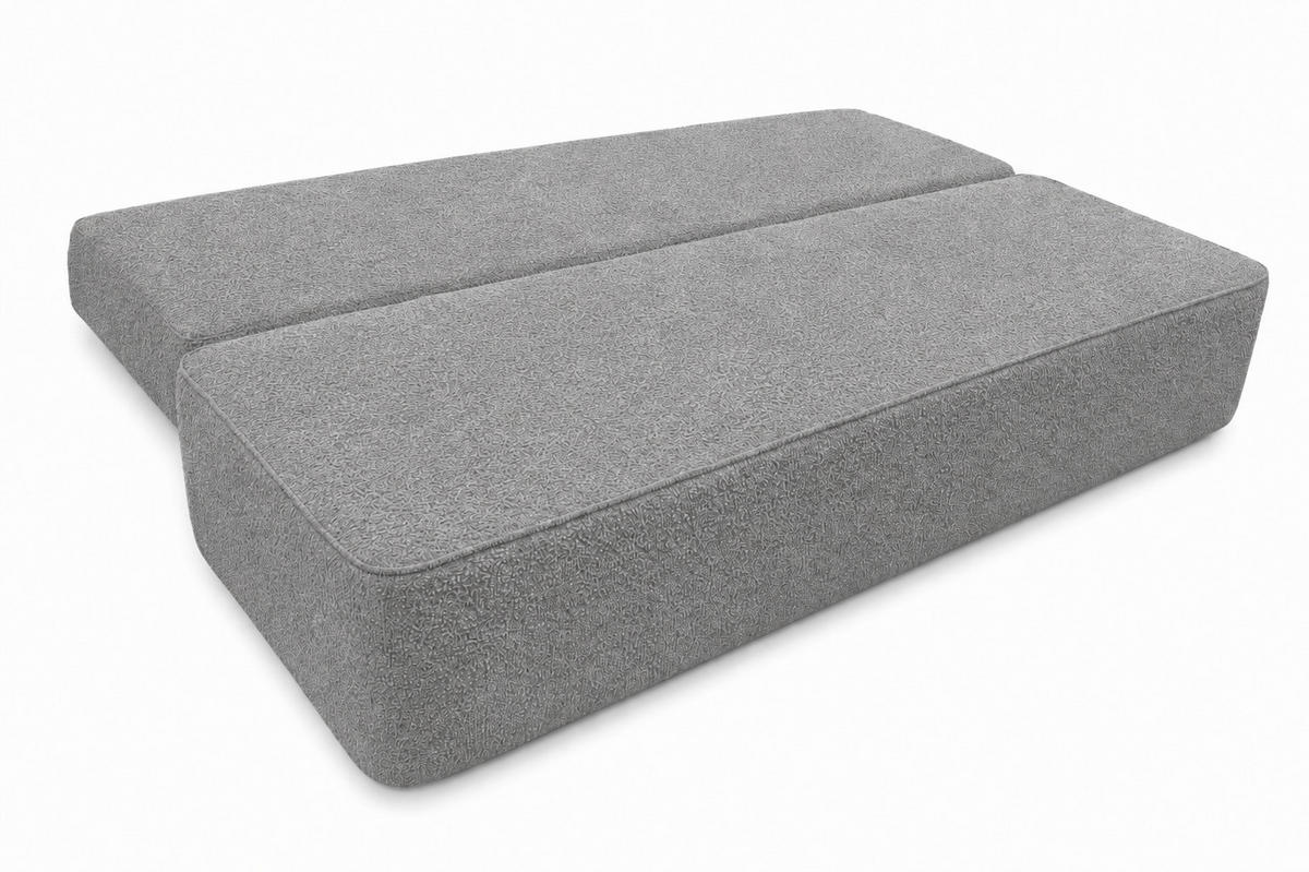SCHLAFSOFA FREDO Bouclé Grau  inkl.  - Schwarz/Grau, Design, Kunststoff/Textil (212/93/100cm) - MID.YOU