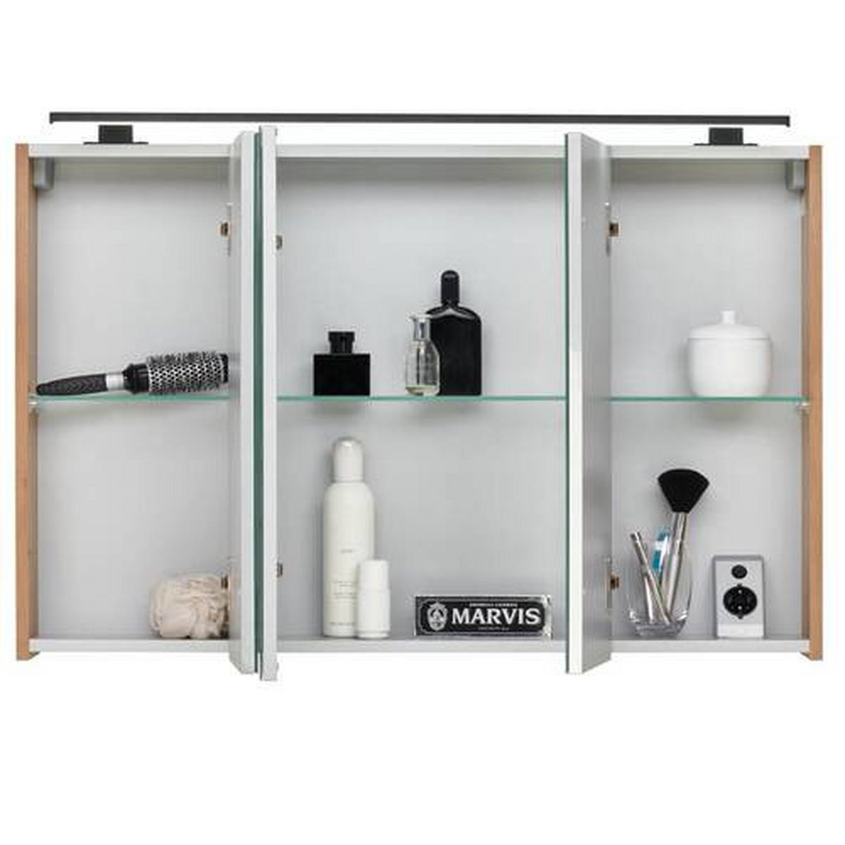 BADEZIMMER 3-teilig  in 102 cm  - Dunkelgrün/Weiß, Design, Glas/Keramik (102cm) - Novel