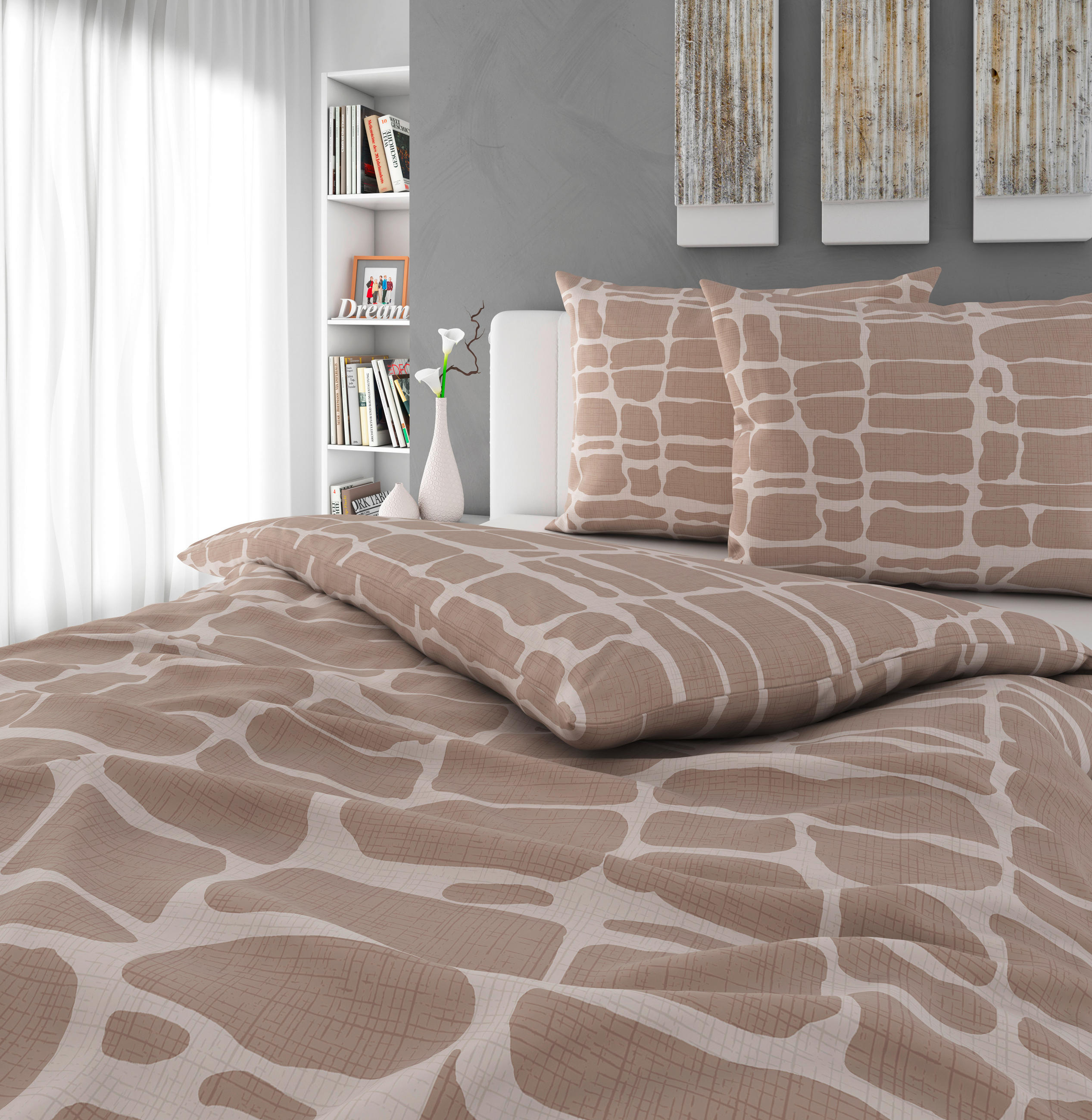 POSTELJINA CREST 200/200 cm renforcé tkanina sivobraon  - sivobraon, Konvencionalno, tekstil (200/200cm) - Esposa