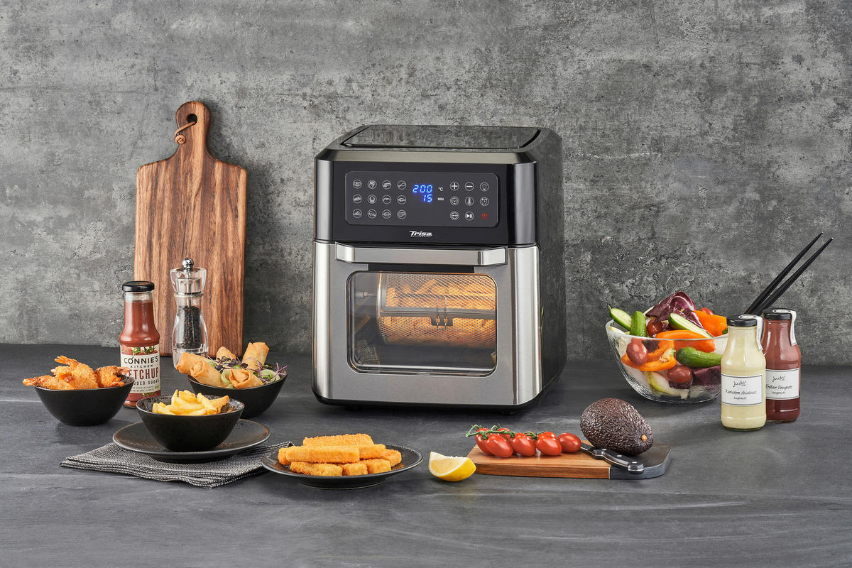 HEIßLUFTFRITTEUSE 12 L  - Edelstahlfarben/Schwarz, Basics, Kunststoff/Metall (32,2/38,8/32,7cm) - Trisa Electronics