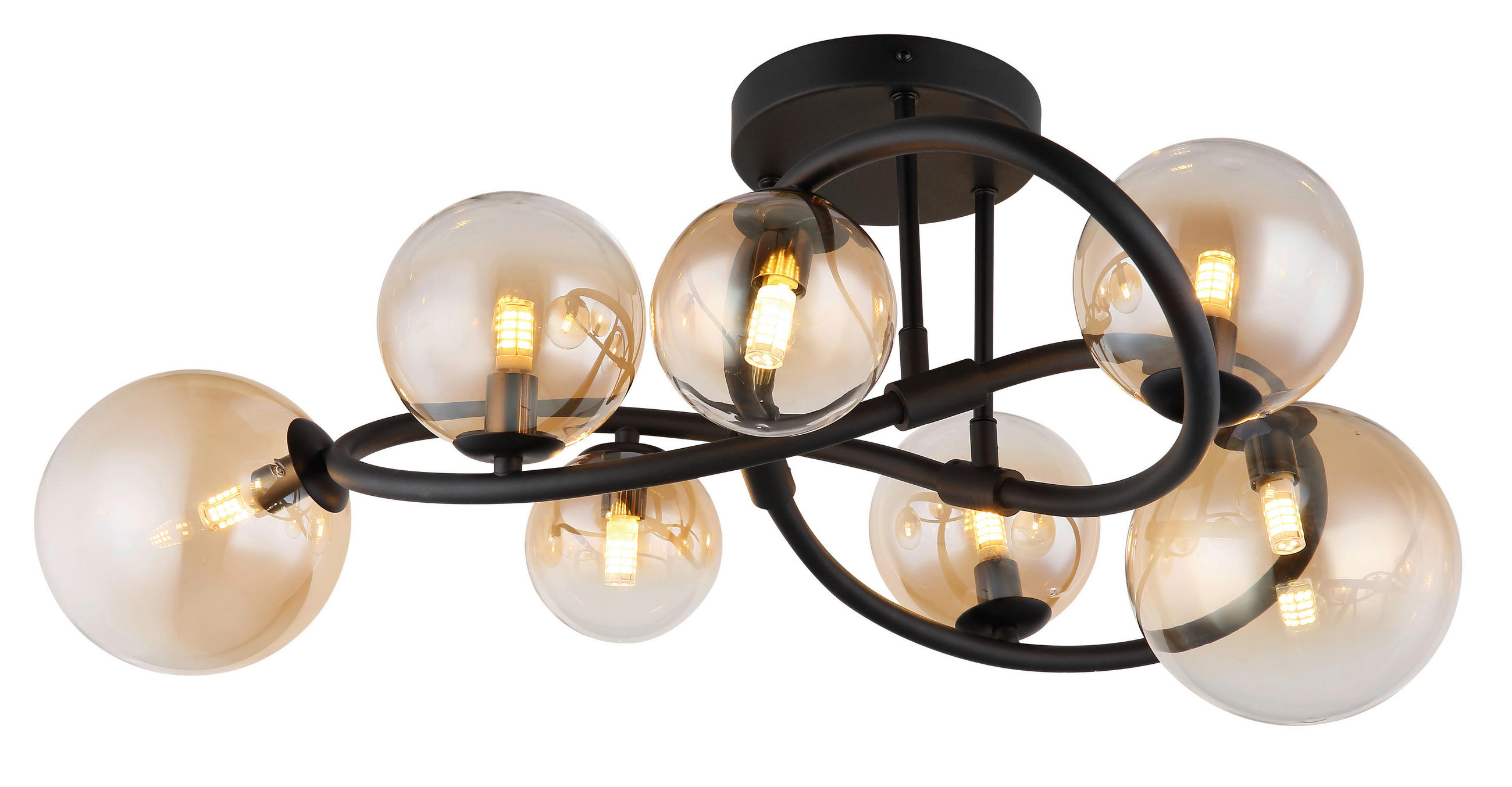LED-DECKENLEUCHTE 3,5 W 62/30 cm - Klar/Schwarz, Design, Glas/Metall (62/30cm) - Globo