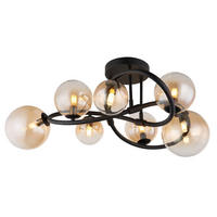 LED-DECKENLEUCHTE 3,5 W  62/30 cm    - Klar/Schwarz, Design, Glas/Metall (62/30cm) - Globo