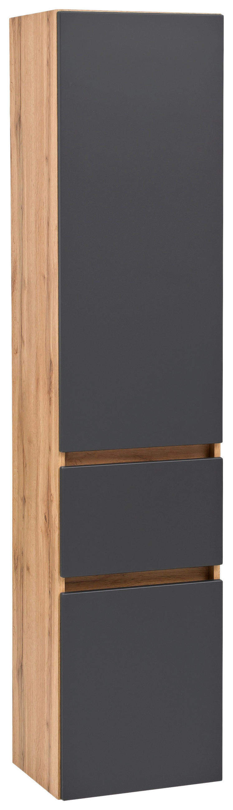 Held Hochschrank Held Möbel Kopenhagen Grau, Eiche 40x180x35 cm