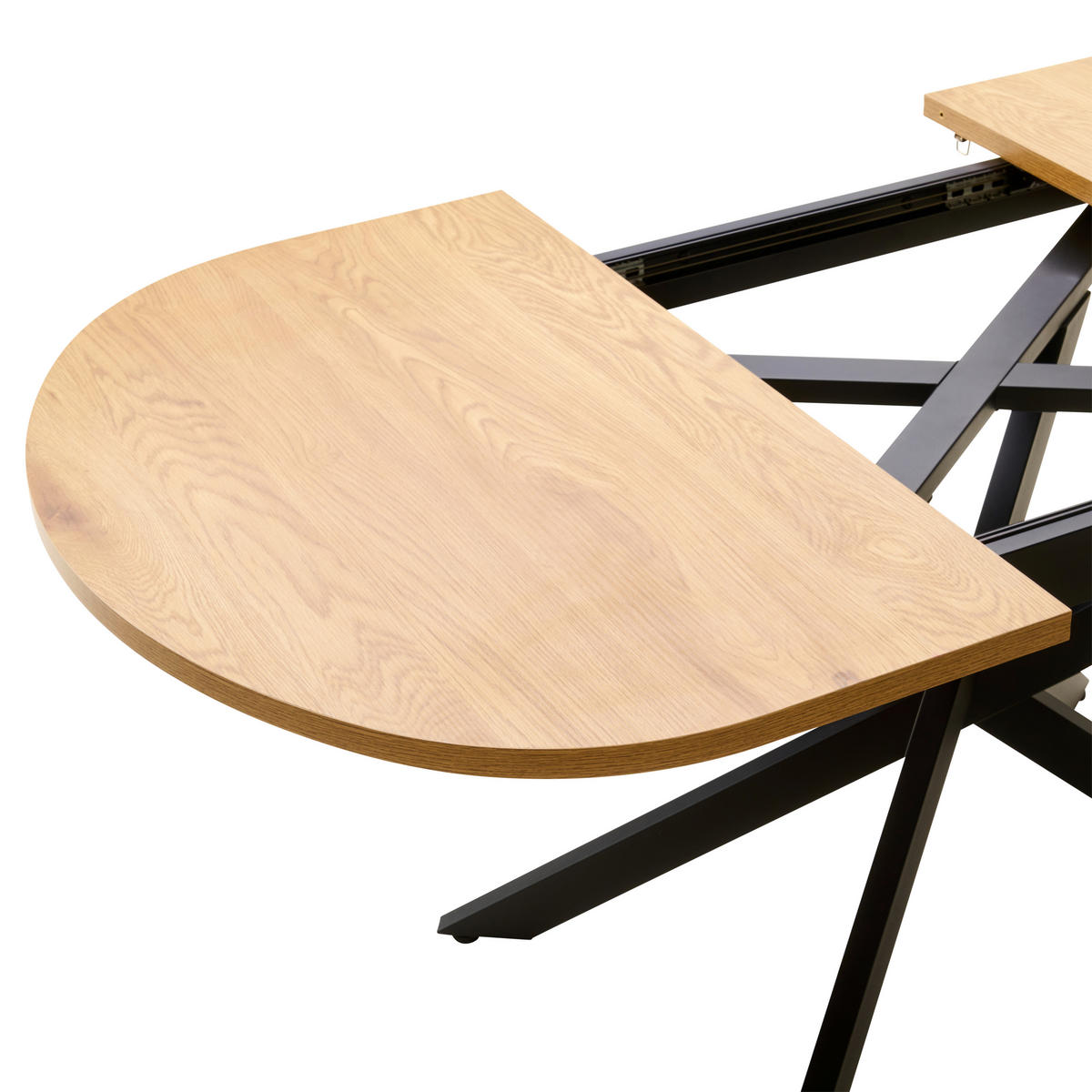 AUSZIEHTISCH - Eichefarben/Schwarz, KONVENTIONELL, Holzwerkstoff/Metall (120-160/75/90cm) - MID.YOU