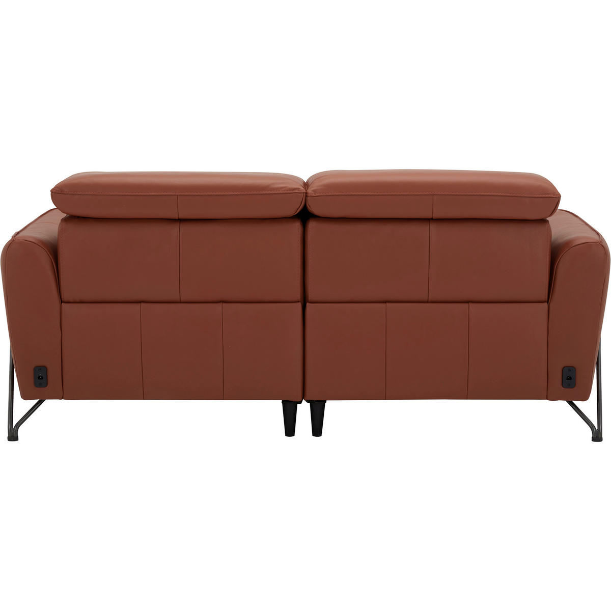 3-SITZER-SOFA Echtleder Cognac  - Cognac/Schwarz, LIFESTYLE, Leder/Metall (198/83/107/111cm) - Livetastic