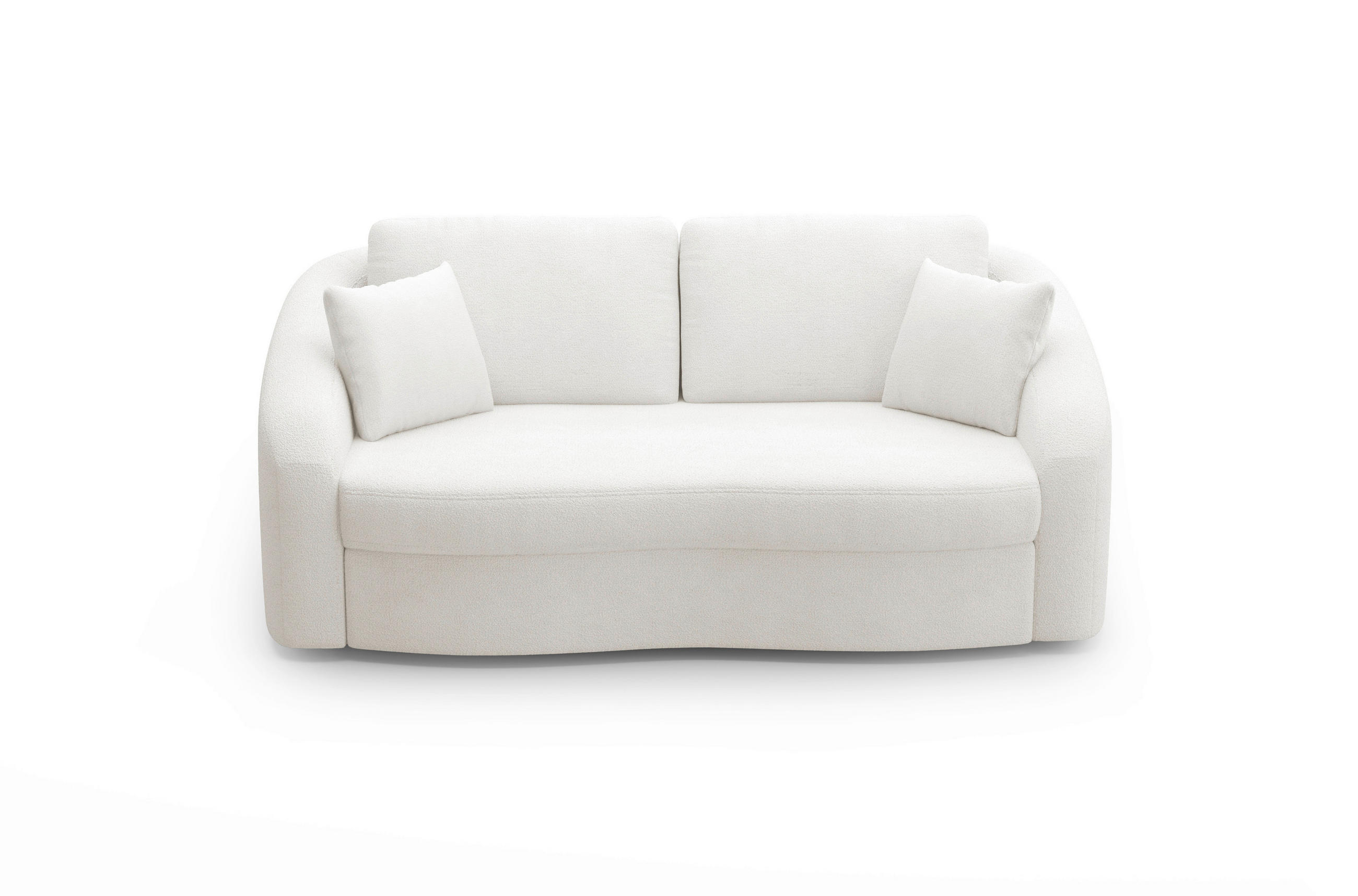 2,5-SITZER in Flachgewebe Weiss - Weiss/Schwarz, Modern, Kunststoff/Textil (196/88/107cm) - Sit & More