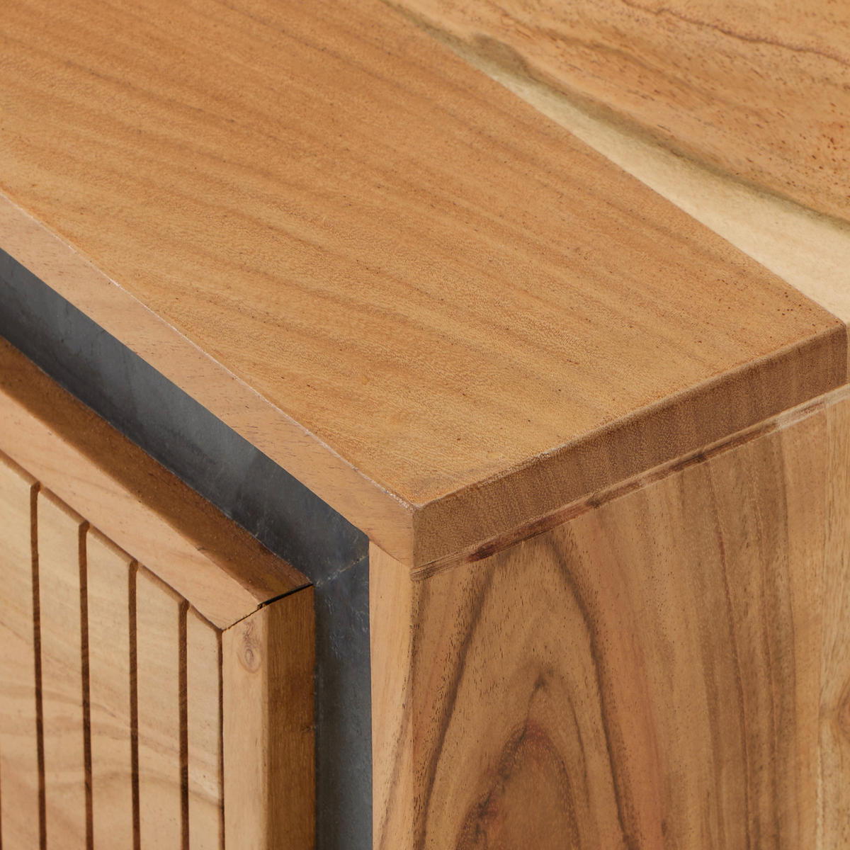 LOWBOARD  in 160/50/40 cm  - Schwarz/Akaziefarben, LIFESTYLE, Holz/Stein (160/50/40cm) - MID.YOU