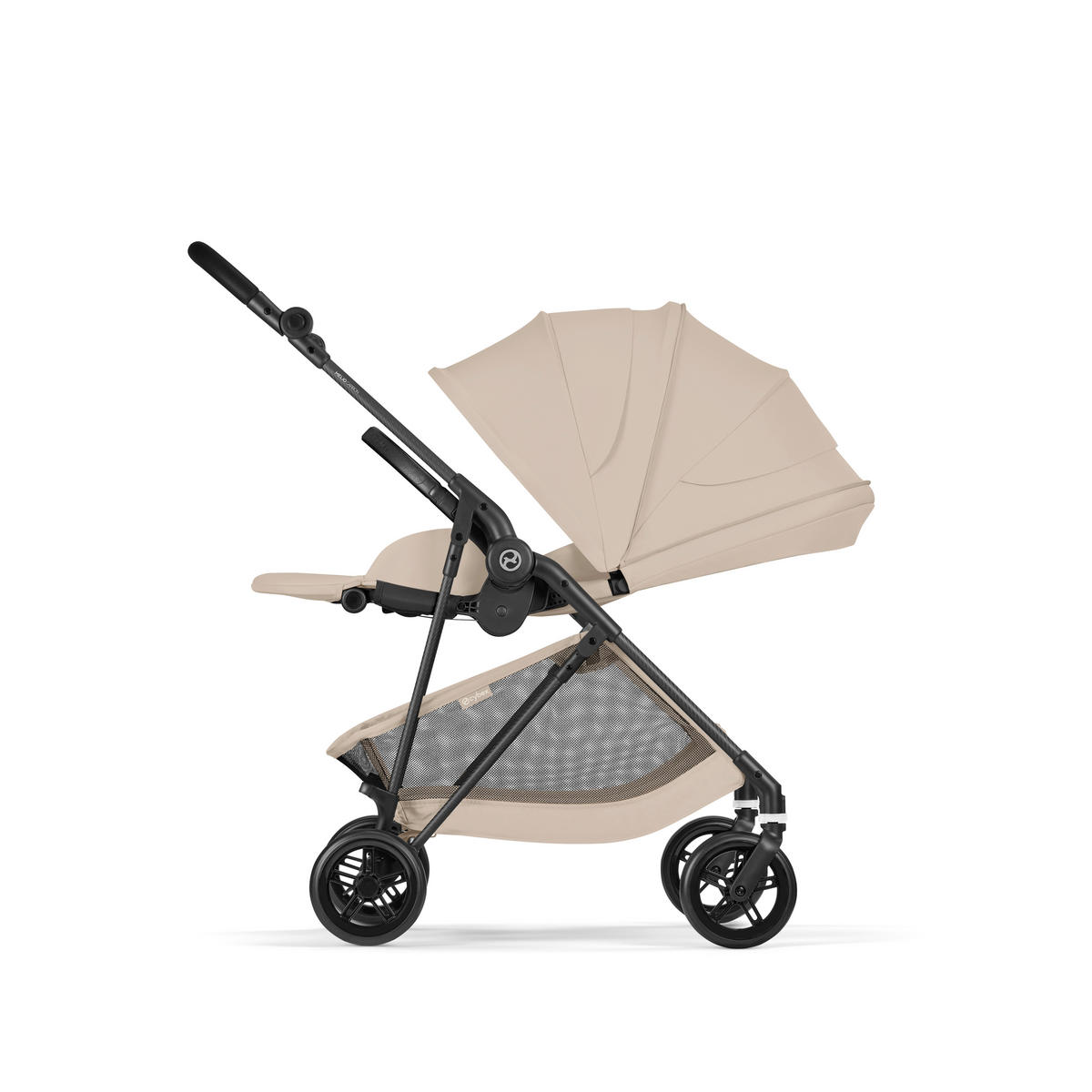 KINDERWAGEN  Melio Carbon  Almond Beige  - Beige/Schwarz, Basics, Textil/Metall (82-91/49/96,5 - 107cm) - cybex GOLD