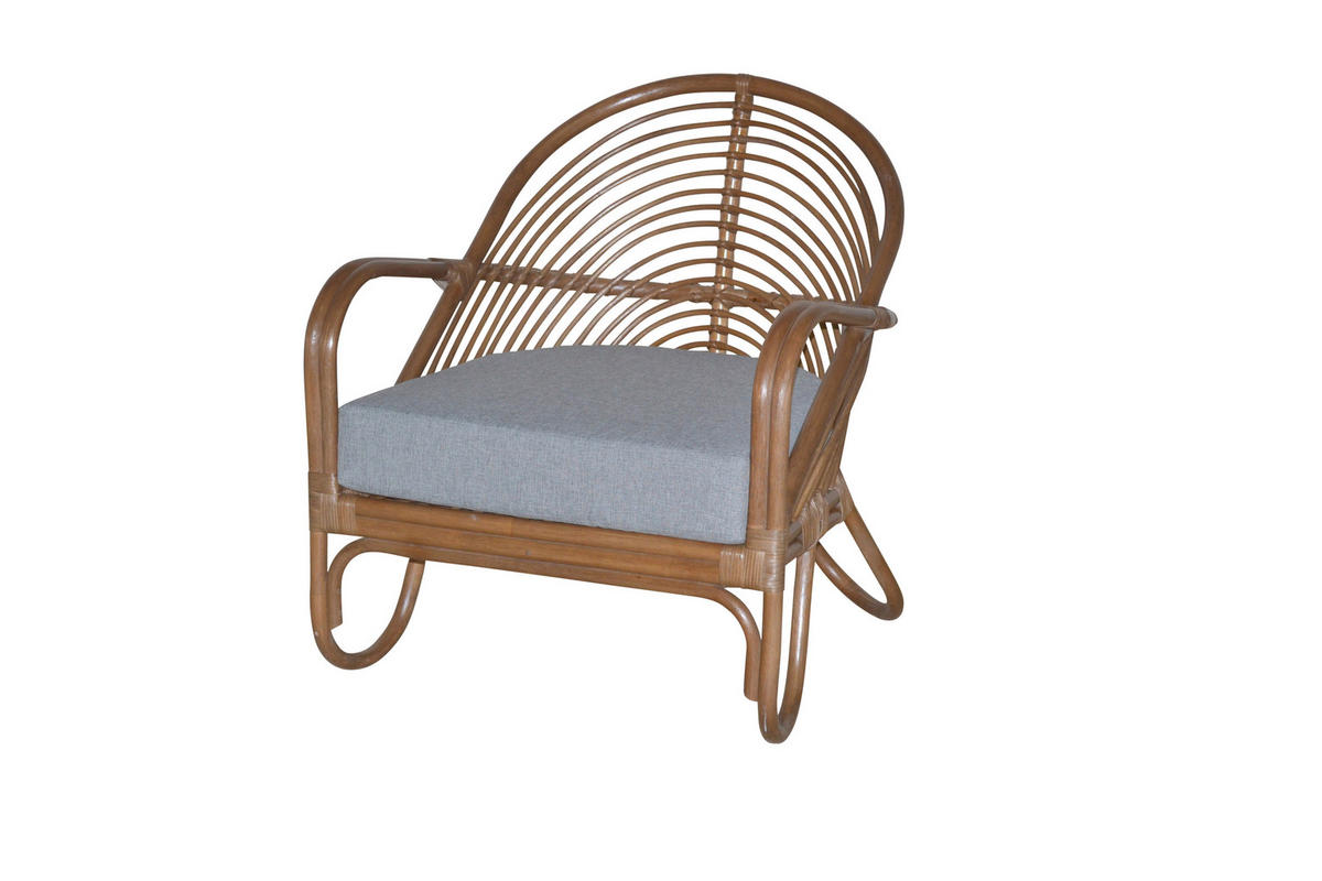 RELAXSESSEL Flachgewebe Sitzkissen    - Braun, Natur, Holz/Textil (72/70/80,5cm) - MID.YOU