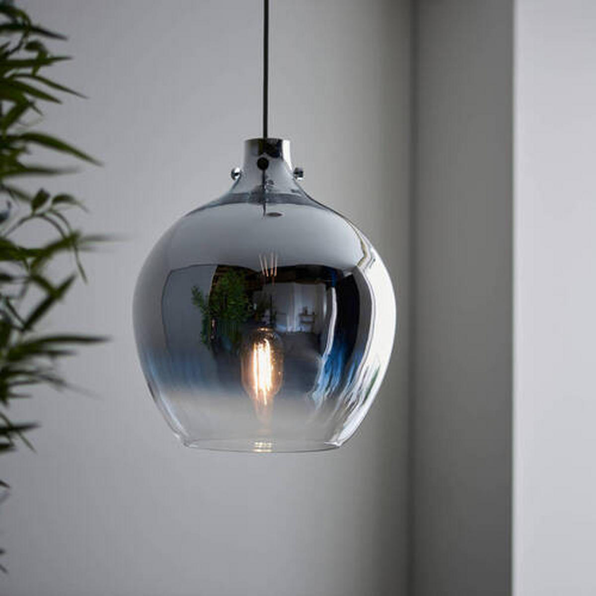 HÄNGELEUCHTE 32/158 cm  - Chromfarben, Design, Glas (32/158cm) - ENDON