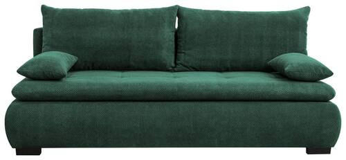 SCHLAFSOFA in Webstoff, Plüsch Dunkelgrün  - Dunkelgrün/Schwarz, KONVENTIONELL, Textil (203/72-96/98cm) - Novel