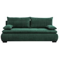 SCHLAFSOFA in Webstoff, Plüsch Dunkelgrün  - Dunkelgrün/Schwarz, Konventionell, Textil (203/72-96/98cm) - Novel