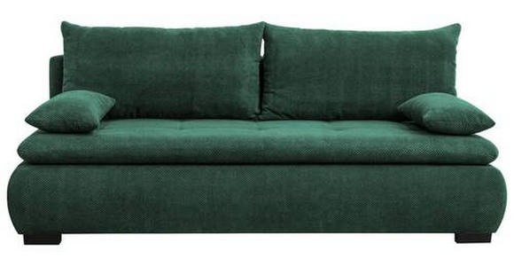 SCHLAFSOFA in Webstoff, Plüsch Dunkelgrün  - Dunkelgrün/Schwarz, KONVENTIONELL, Textil (203/72-96/98cm) - Novel