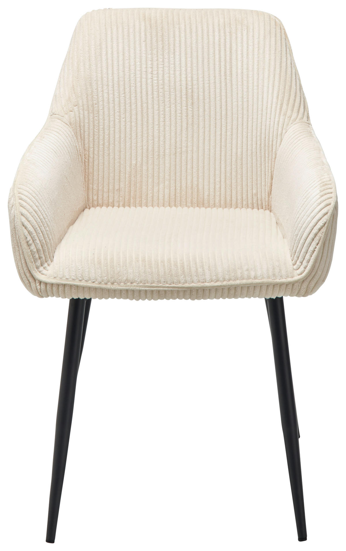 ARMLEHNSTUHL  in Eisen Cord  - Beige/Schwarz, Lifestyle, Textil/Metall (56/83/62cm) - MID.YOU