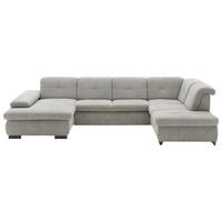 WOHNLANDSCHAFT in Webstoff Alufarben  - Schwarz/Alufarben, Design, Textil/Metall (174/337/210cm) - Beldomo Style