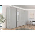 SCHWEBETÜRENSCHRANK 316/235/68 cm 4-türig Grau  - Chromfarben/Grau, KONVENTIONELL, Glas/Holzwerkstoff (316/235/68cm) - Novel