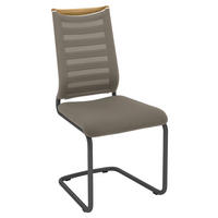 SCHWINGSTUHL  in Flachgewebe, Netz  - Eichefarben/Graubraun, Design, Holz/Textil (47/99/59cm) - Venjakob