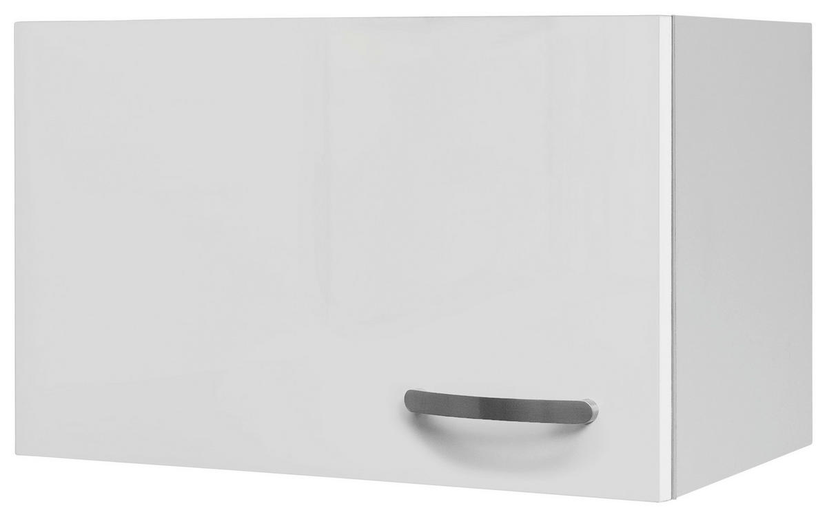KÜCHENOBERSCHRANK 60/32/32 cm  in Weiß, Weiß Hochglanz  - Edelstahlfarben/Weiß Hochglanz, MODERN, Holzwerkstoff/Metall (60/32/32cm) - FlexWell