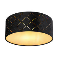 DECKENLEUCHTE  26/10 cm    - Opal/Schwarz, Basics, Kunststoff/Textil (26/10cm) - Globo