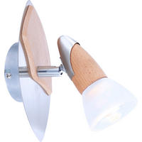 STRAHLER 9,5/17,5/20 cm   - Naturfarben/Nickelfarben, KONVENTIONELL, Glas/Holz (9,5/17,5/20cm) - Globo