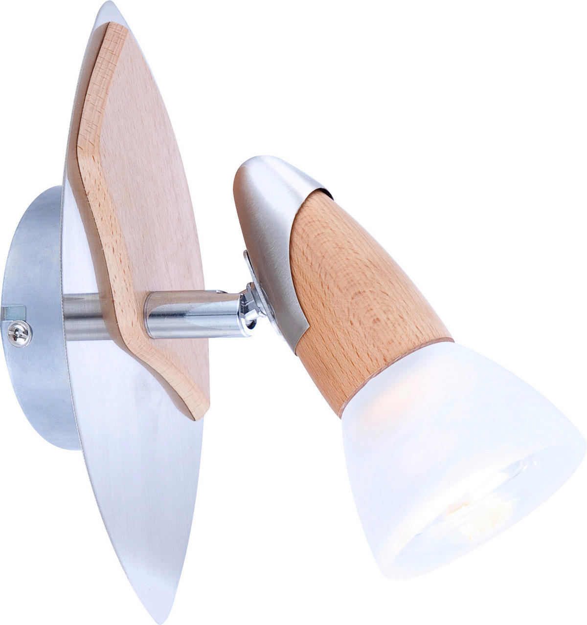 STRAHLER 9,5/17,5/20 cm   - Naturfarben/Nickelfarben, KONVENTIONELL, Glas/Holz (9,5/17,5/20cm) - Globo