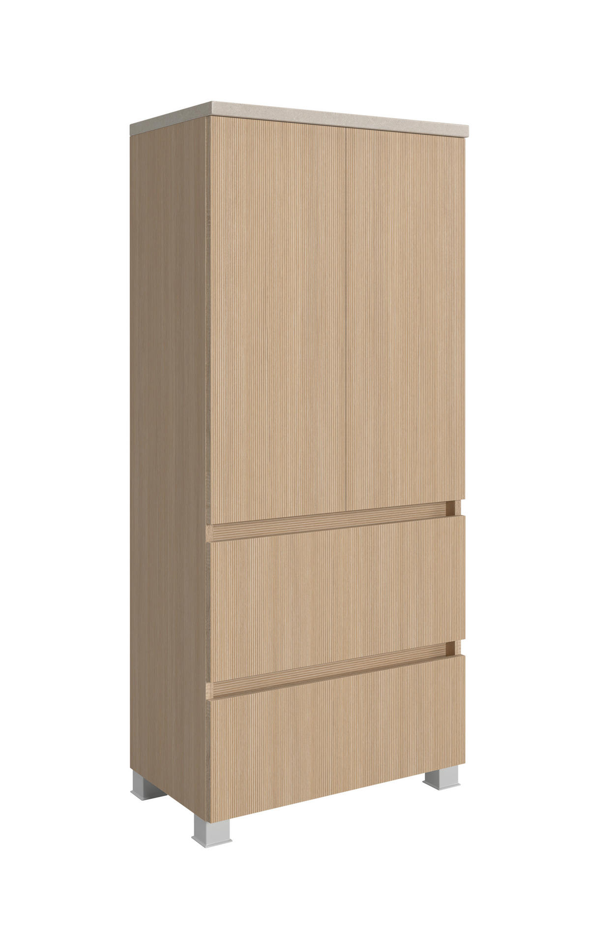 MIDISCHRANK 60/131/35 cm  - Sandfarben/Eichefarben, KONVENTIONELL, Holzwerkstoff/Kunststoff (60/131/35cm) - Xora