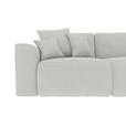 ECKSOFA in Velours Hellgrau  - Chromfarben/Hellgrau, KONVENTIONELL, Kunststoff/Textil (293/195cm) - Carryhome