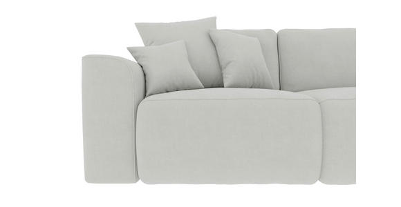 ECKSOFA in Velours Hellgrau  - Chromfarben/Hellgrau, KONVENTIONELL, Kunststoff/Textil (293/195cm) - Carryhome