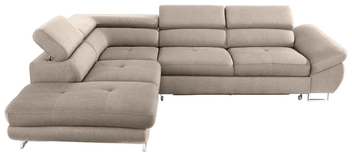 ECKSOFA in Webstoff Beige  - Beige, Design, Textil/Metall (235/280cm) - Hom`in