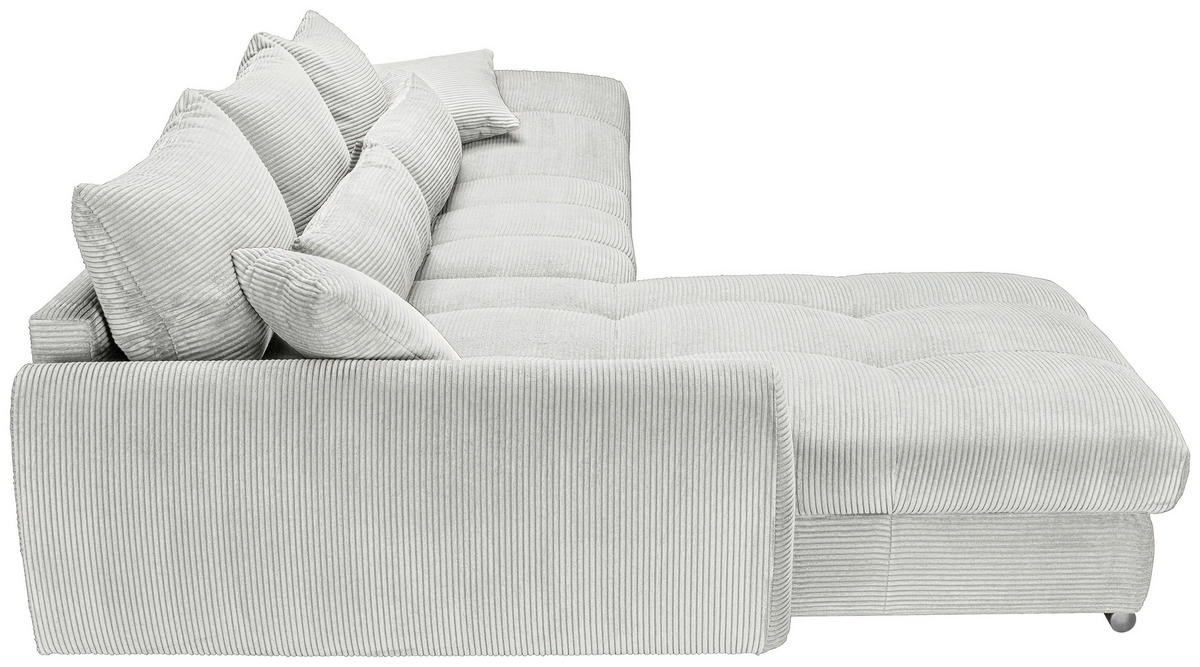 ECKSOFA Naturfarben Cord Zierkissen, Rückenkissen, Rücken echt  - Chromfarben/Naturfarben, KONVENTIONELL, Textil/Metall (225/335cm) - Carryhome