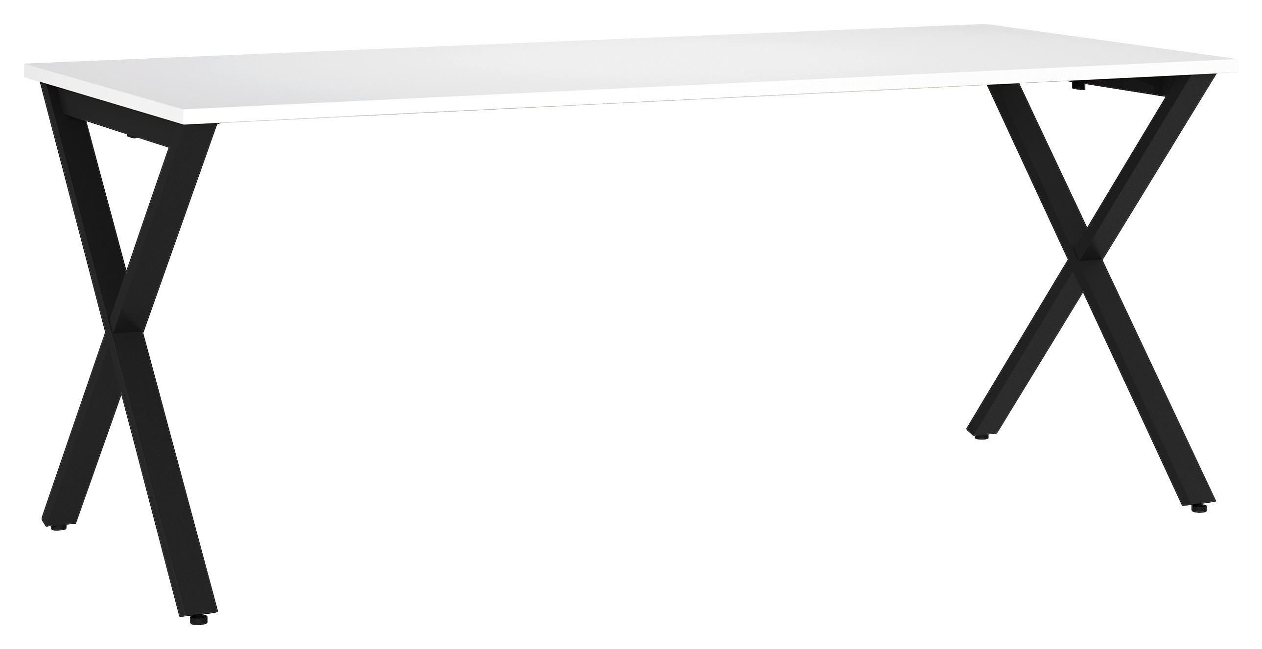 SCHREIBTISCH 180/80/75 cm  in Schwarz, Weiß  - Schwarz/Weiß, MODERN, Holzwerkstoff/Metall (180/80/75cm) - Novel