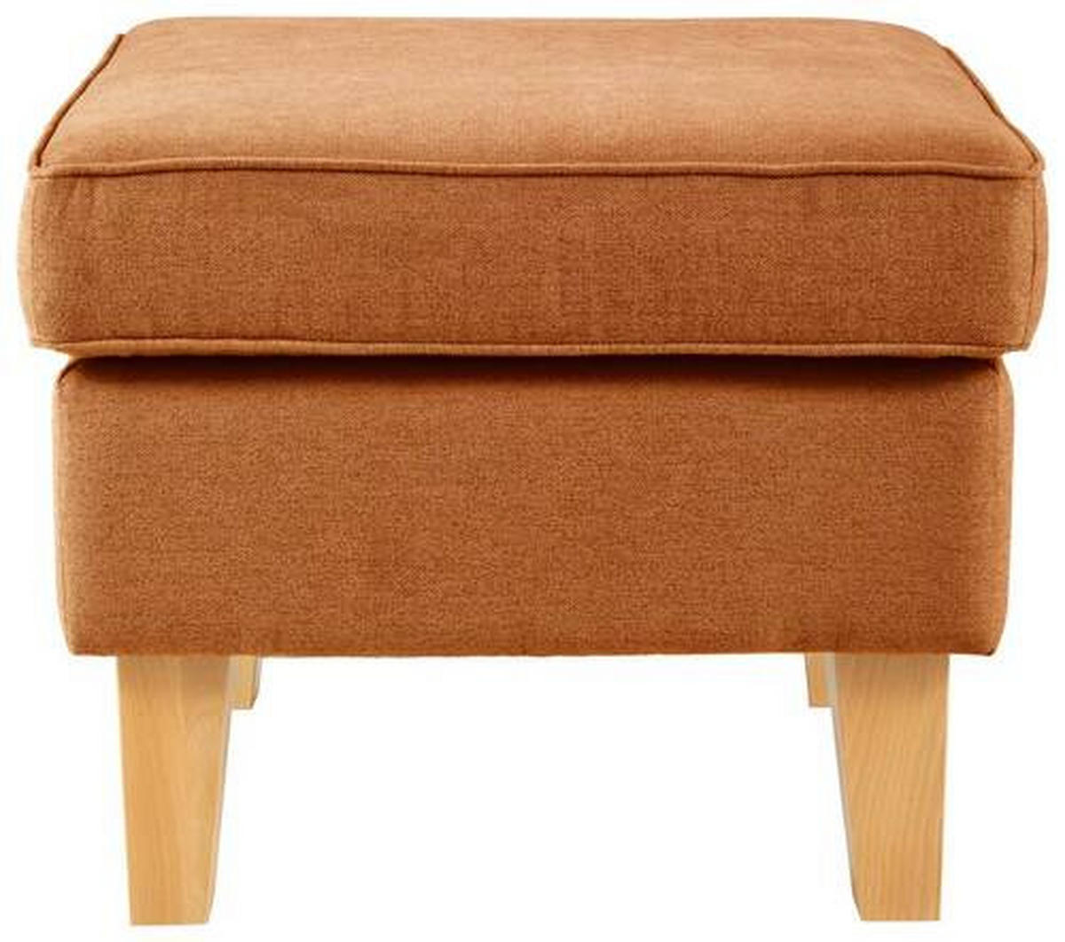 HOCKER in Textil Orange  - Eichefarben/Orange, Design, Holz/Textil (55/44/55cm) - MID.YOU