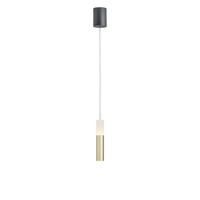 LED-PENDELLEUCHTE Lidos 8 / 4,5/35-210 cm  - Goldfarben/Schwarz, Design, Glas/Metall (8 / 4,5/35-210cm) - Helestra