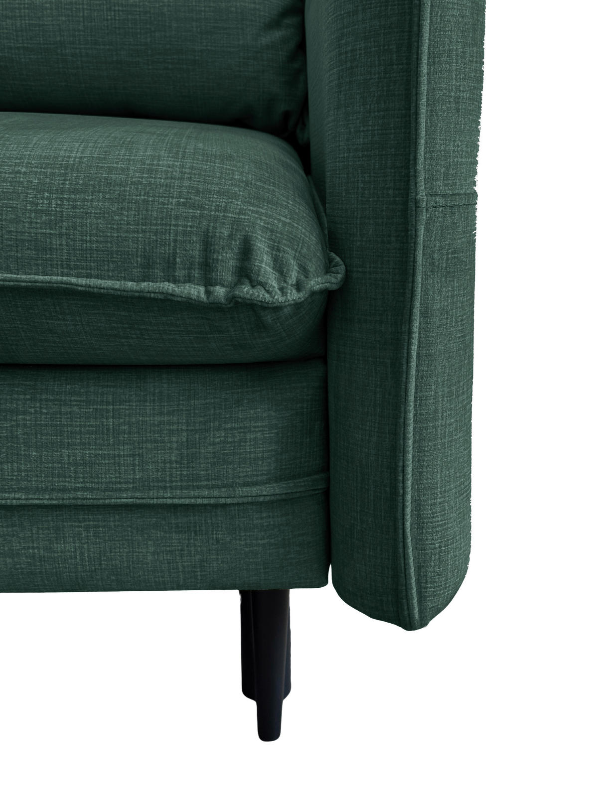 ECKSOFA Mintgrün Flachgewebe  - Schwarz/Mintgrün, Design, Holz/Kunststoff (170/235cm) - MID.YOU