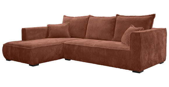 ECKSOFA Bronzefarben Cord  - Schwarz/Bronzefarben, MODERN, Holz/Textil (208/322cm) - Carryhome